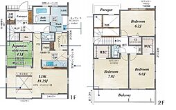 「八千代台」駅徒歩14分 「実籾」駅徒歩23分 新築戸建 １号棟