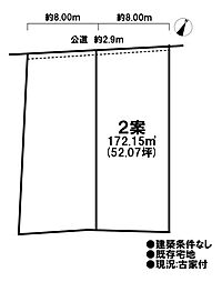 売土地　既存宅地　扶桑町斎藤本新須　全体分筆　2案