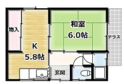 五ケ庄上村新川貸家　5号 1