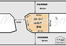 宇治市五ケ庄高峯山　建築条件無し売土地