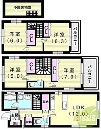 岡本3丁目賃貸戸建・西棟