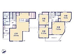 春日部市南中曽根　3号棟/全3棟　新築戸建