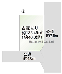 川越市むさし野　古屋付き土地