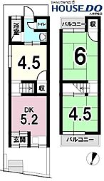 中古テラスハウス　大東市北条5丁目（昭和46年築）