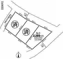 茅ヶ崎甘沼　建築条件なし　売地　区画3