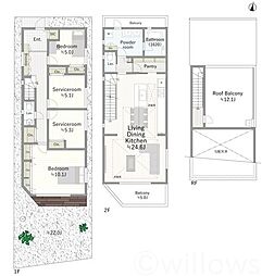 延床面積135m2超・約24.6帖LDK 「庭」付き新築戸建て