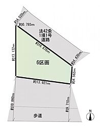 神奈川区羽沢町　建築条件無し土地　6区画図