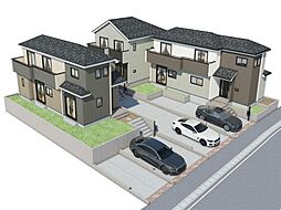 2階建てゆとりの間取り　カースペース2台