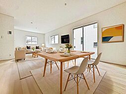 対面キッチン　リビング階段　コミュニケーション増える家