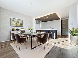 対面キッチン　リビング階段　コミュニケーション増える家