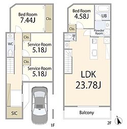 目黒区上目黒4丁目・建築条件付売地