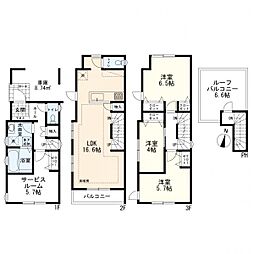 川崎区中瀬2丁目　新築一戸建て　6号棟
