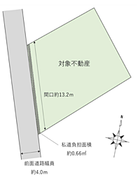 63坪超・間口13mの建築条件なし売土地