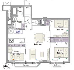 角の部屋「豊栄平町マンション」平町Selection