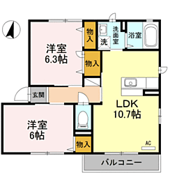 リブェール上野　A棟 201