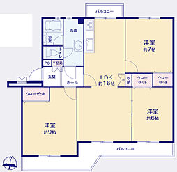 東新井団地13号棟 401号室