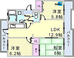 井吹東シティコート　4号棟 202F’