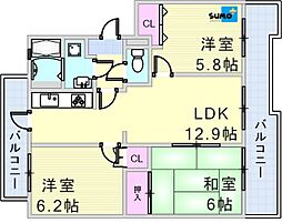 井吹東シティコート　2号棟 202F’