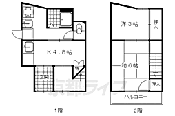 西京極南方町貸家 西側