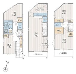 横浜市戸塚区戸塚町　新築戸建　全2棟　1号棟