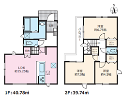 座間市東原3期2棟　新築戸建て 1号棟