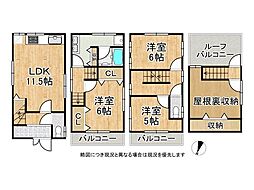 大阪市東住吉区田辺1丁目　中古一戸建て