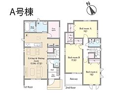 松戸市八ヶ崎8丁目　新築一戸建て　全2棟 A号棟