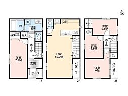 船橋市栄町1丁目　新築一戸建て　全3棟 2号棟