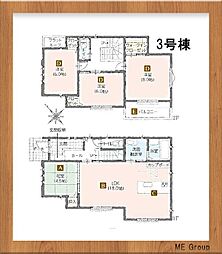 オシャレなペニンシュラキッチン採用四街道市吉岡　全3棟 3号棟