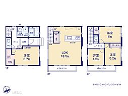 市川市稲荷木3丁目　7期　新築一戸建て　全1棟 1号棟