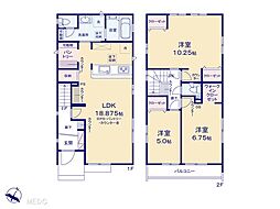 袖ケ浦市長浦駅前8丁目　新築一戸建て　全2棟 1号棟