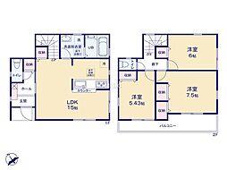 鎌ヶ谷市6丁目　新築一戸建て　全2棟 1号棟