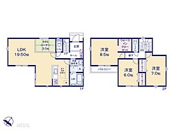 鎌ケ谷市南鎌ケ谷2丁目　新築一戸建て　23ー1期　全2棟 2号棟