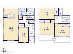 印西市高花6丁目　新築一戸建て　全2棟 2号棟