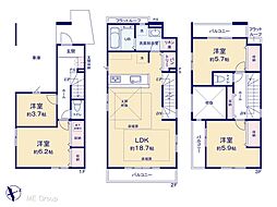 市川市新井1丁目　4期　新築一戸建て　全2棟 1号棟