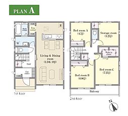 習志野市香澄3丁目　新築一戸建て　全2棟 A号棟