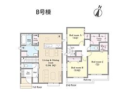 松戸市八ケ崎7丁目　新築一戸建て　全4棟 B号棟