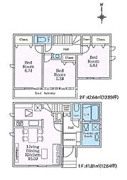 厚木市妻田東3丁目　新築全2棟　24-1期-2号棟