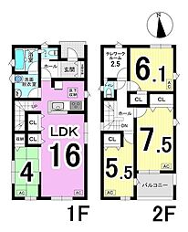 大垣市稲葉北 第2　1号棟　全2棟　新築戸建
