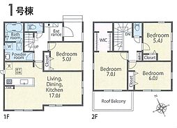 足柄上郡開成町吉田島第3期　新築戸建　全2棟　1号棟