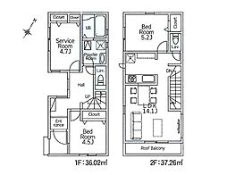 大和市西鶴間2丁目24-1期　新築戸建　全2棟　1号棟