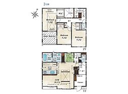 相模原市中央区田名　新築戸建　　全3棟　3号棟