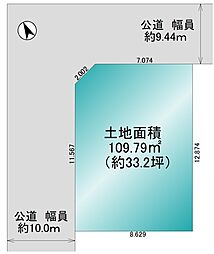 蕨市南町2丁目売り地・更地渡し・建築条件無し・