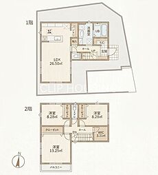八王子市中山　新築戸建　NO.3号棟