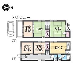 八幡市八幡軸の一戸建て