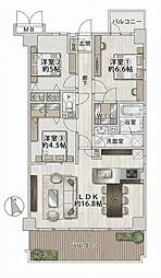 大阪城公園Gマンション 3F リフォーム済