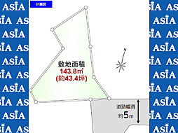 建築条件なし売地４３坪　川越市砂新田