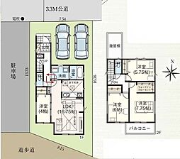 浜松市中央区鴨江4丁目　2期　1号棟　新築戸建
