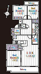 ベルフラワーズ大住台　4号棟 203号室