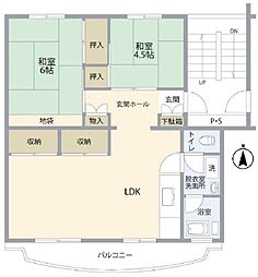 多摩ニュータウン落合団地4-2　5号棟 2階部分